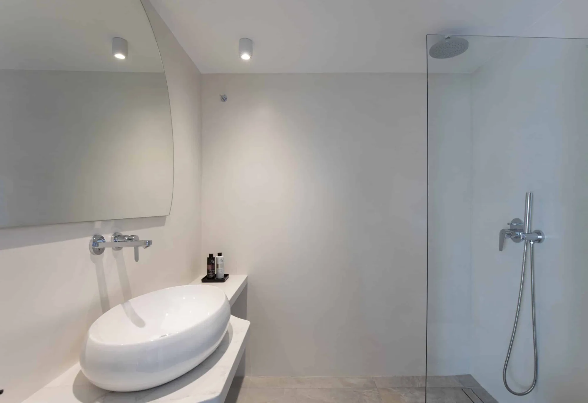 Bathroom basin and mirror